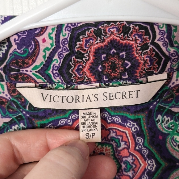 Retro Victoria's Secret Modal & Cotton Boho Paisley‎ V-Neck Night Gown Size S - Picture 2 of 8